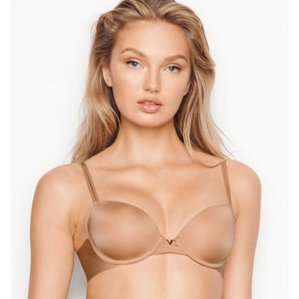 VICTORIA'S SECRET SEXY ILLUSIONS NUDE LIGHTLY LINED DEMI BRA 32C